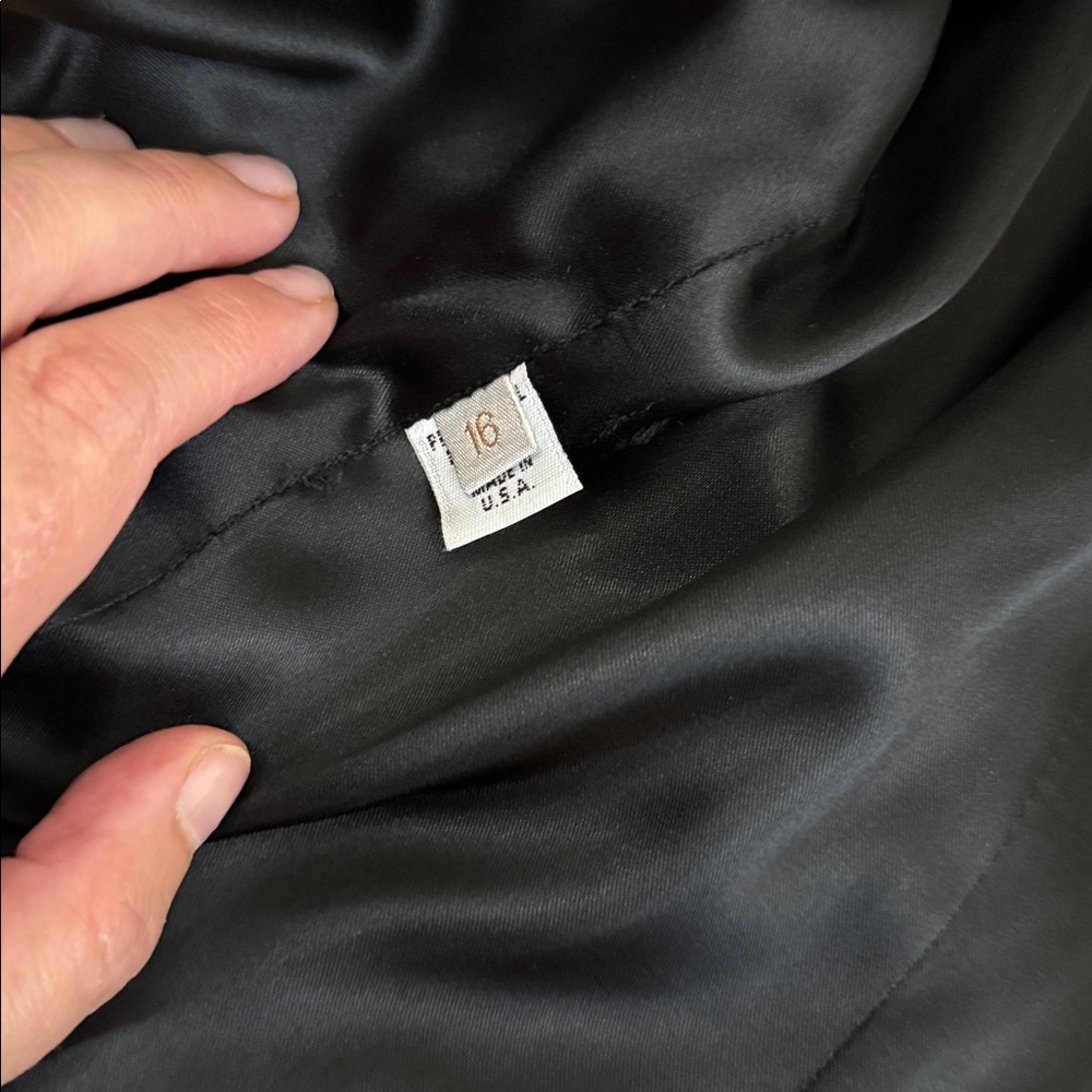 Fleurette Wool Cashmere Black Coat Size 16 Made in USA Classic Winter Overcoat - Picture 12 of 13